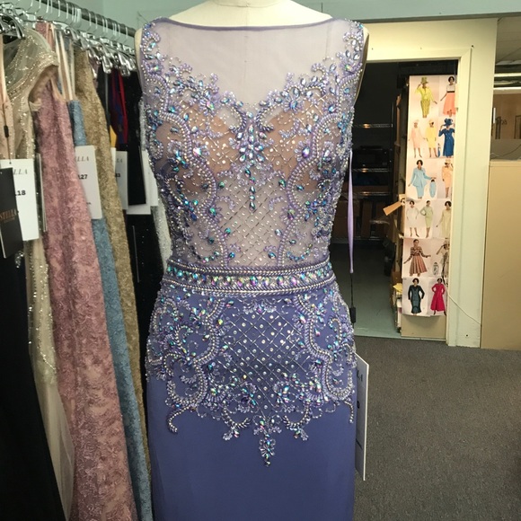 Purple Beaded Gown 16020 - Picture 4 of 7